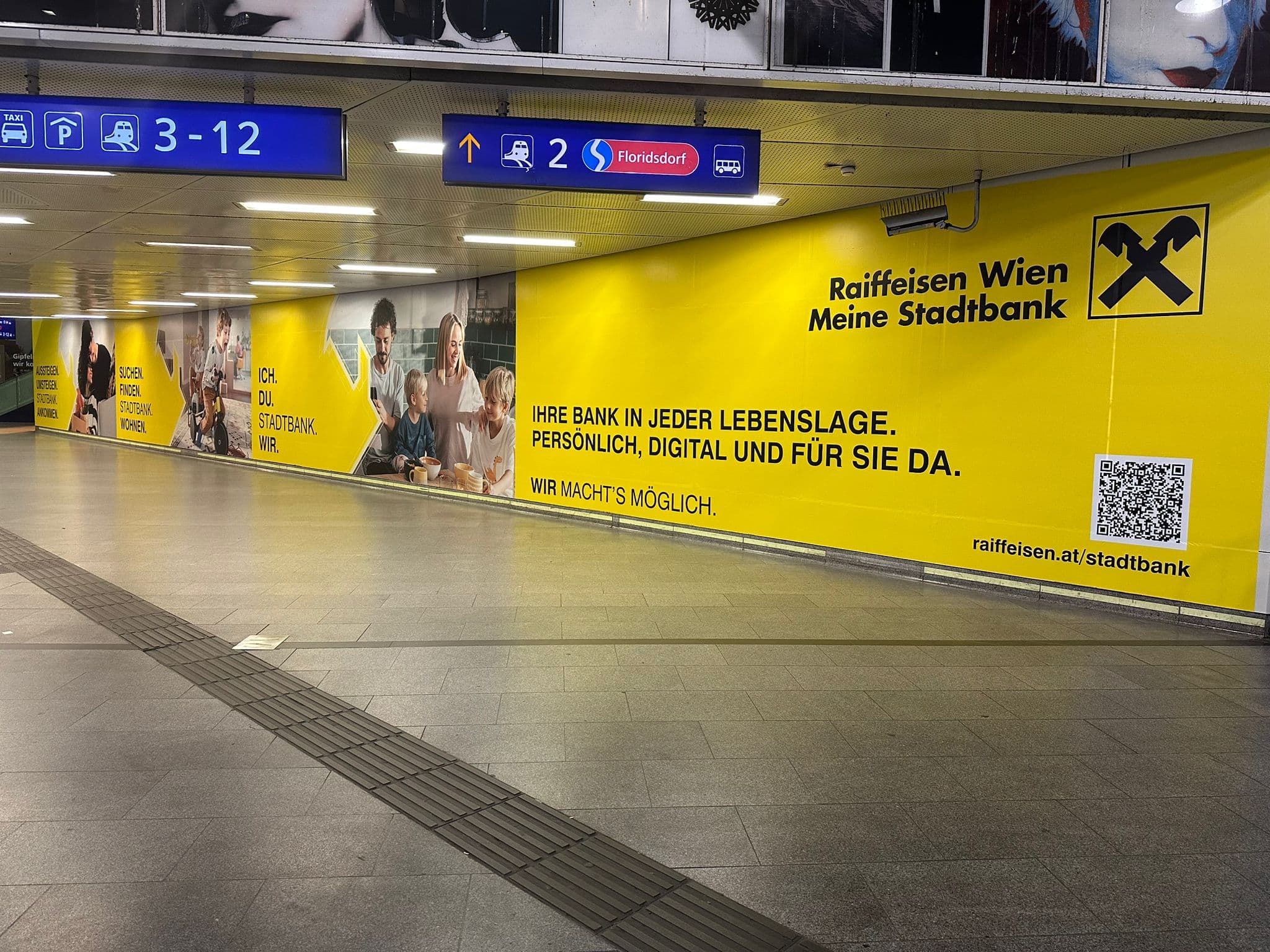 Imagekampagne Raiffeisen Stadtbank Wien (Sommer 2025) - Tunnel Hauptbahnhof