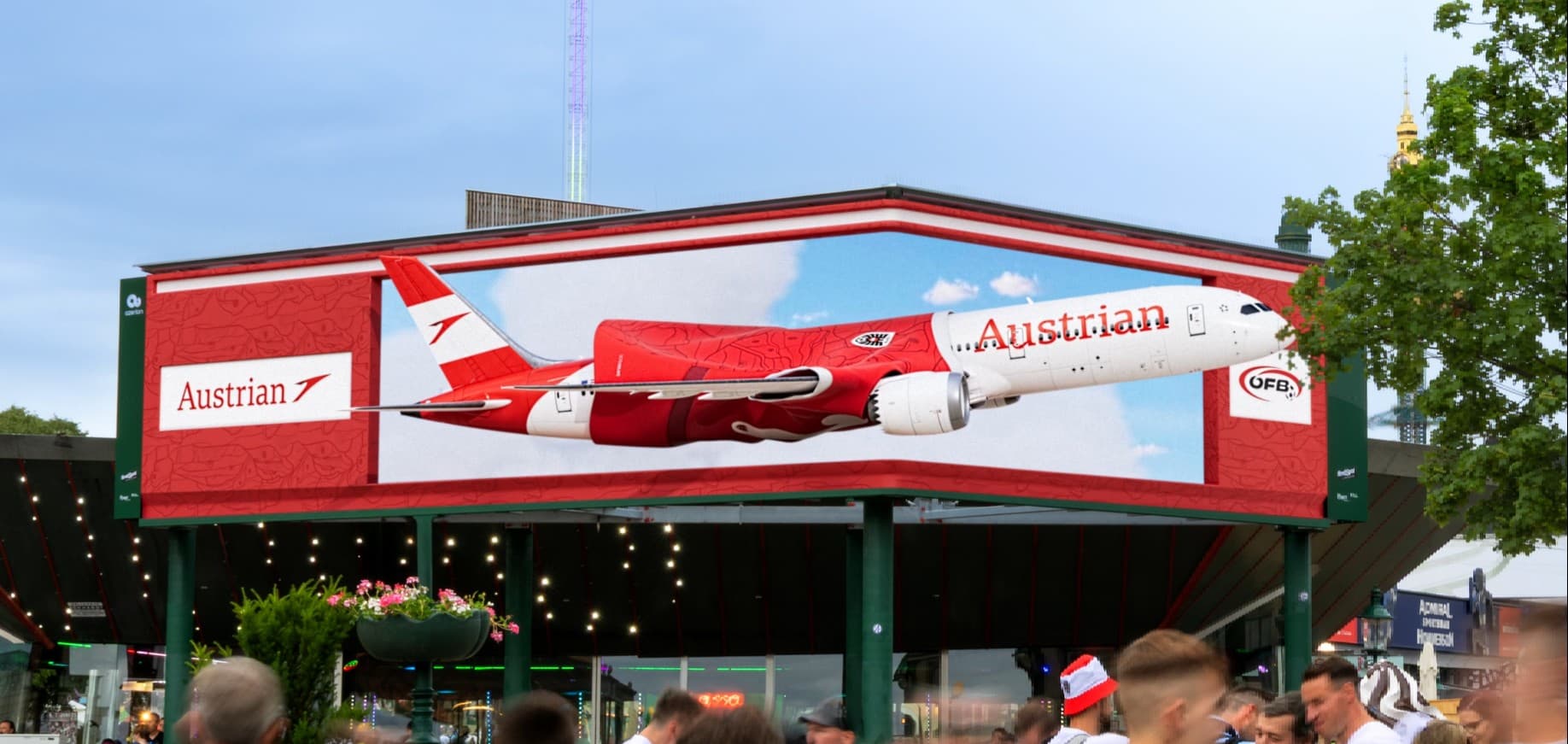 3D-Flug zum WM-Traum: Austrian Airlines erobert Wiens Skyline